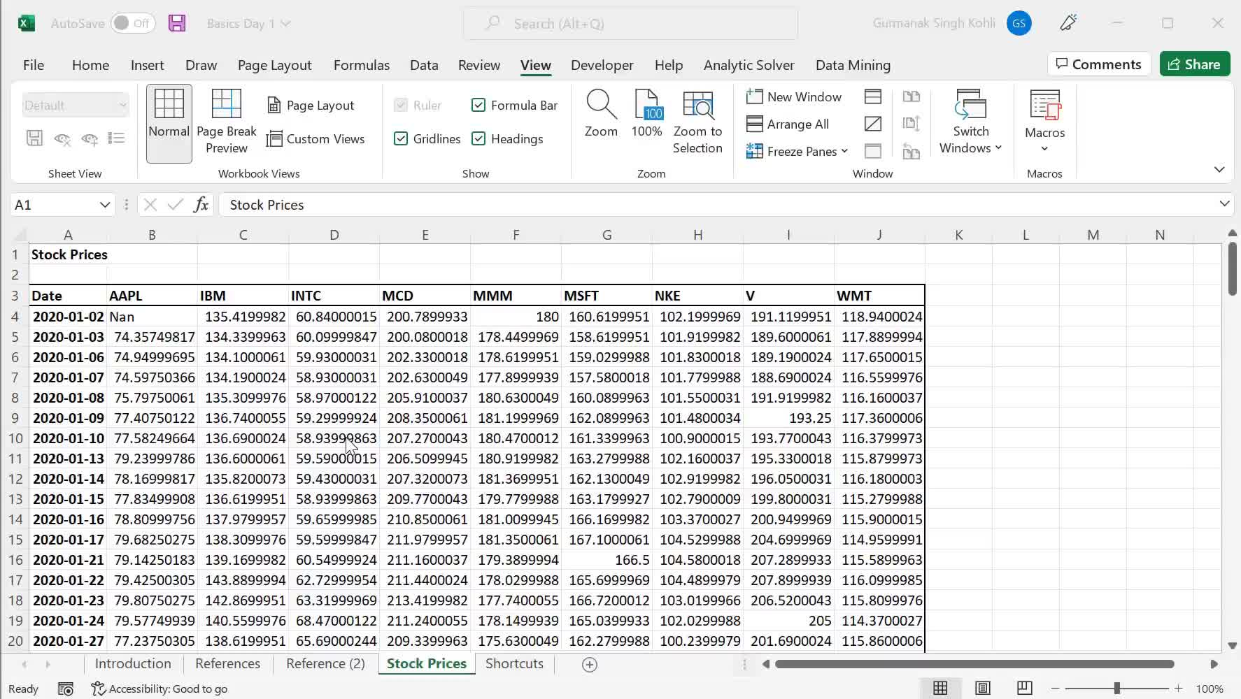 1-5 Institute Excel Training Program Beginner Level Concept Video